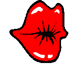 Gif animé bouche bisou